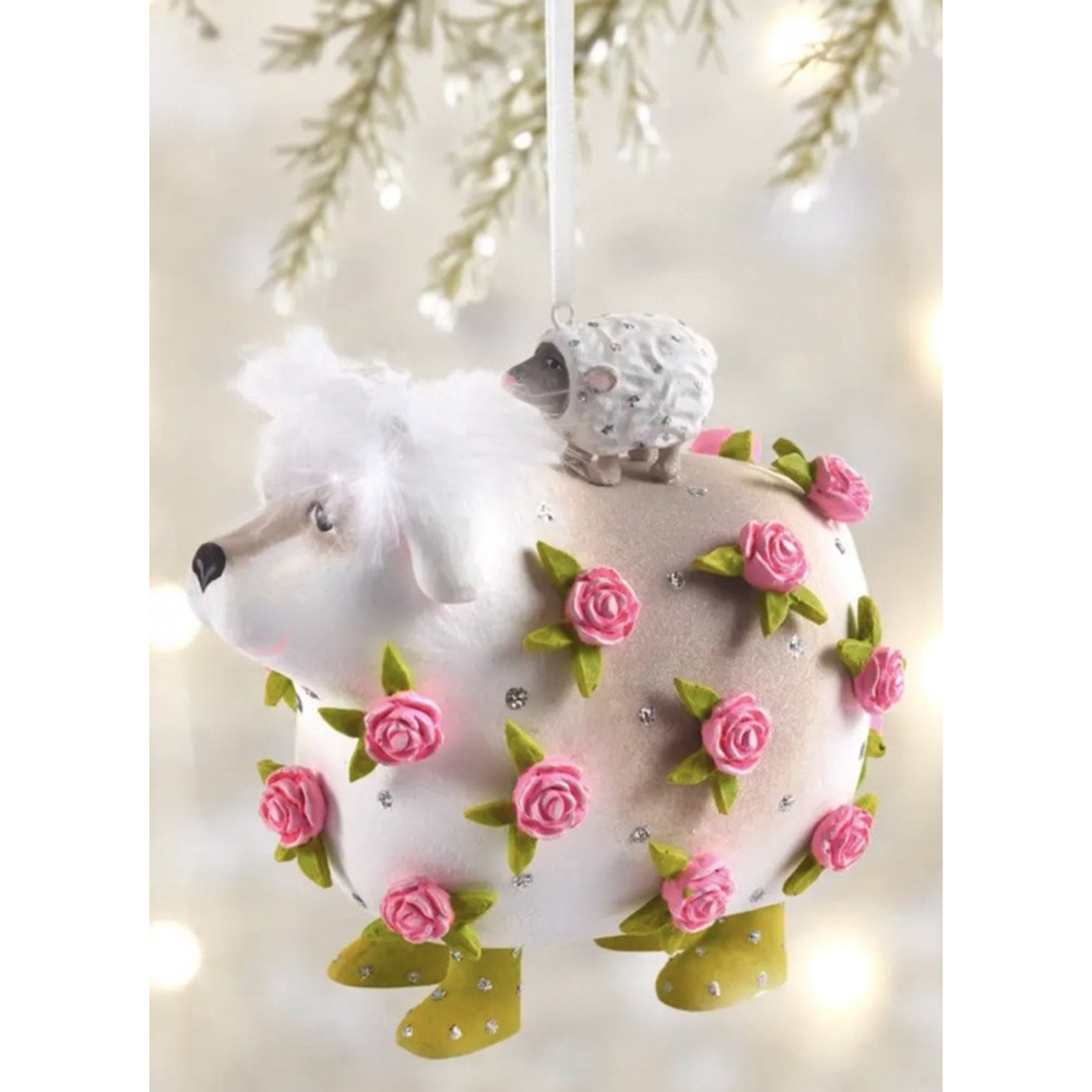 RETIRED Patience Brewster Mackenzie-Childs Willing Working Sheepdog Lamb Ornamen